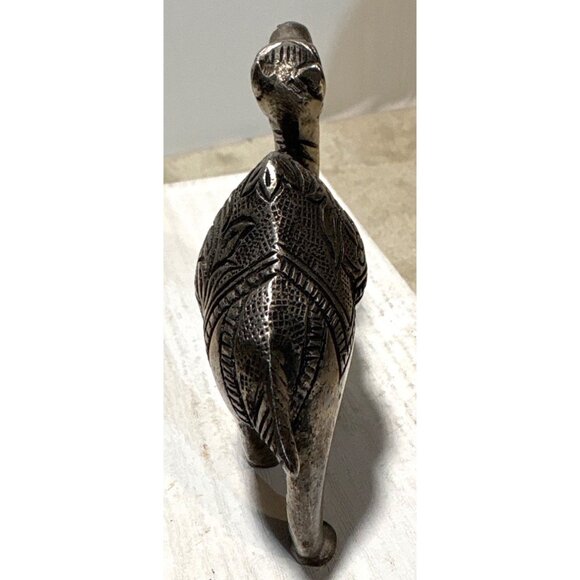 Decorative Silver Tone Brass Camel Figurine With Intricate Design 3.5" X 3" - Picture 4 of 7
